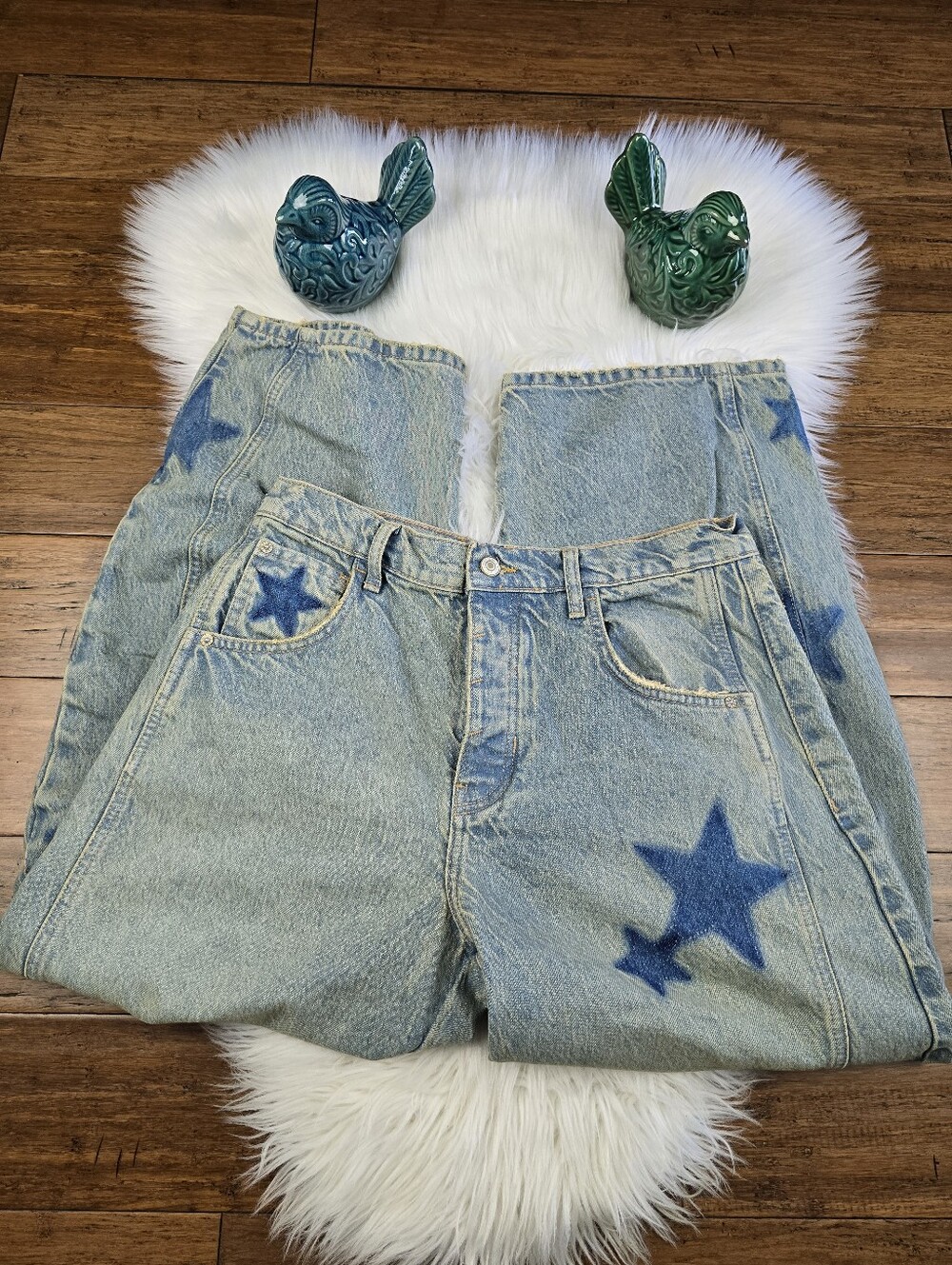 We The Free RARE Shadow Star Good Luck Barrel Jeans 28 - Picture 16 of 16